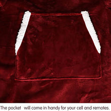 Carica l&#39;immagine nel visualizzatore della Galleria, Coperta per divano scozzese Coperta invernale calda morbida indossabile in pile ponderata con maniche Coperta TV lunga pigra in peluche spessa da viaggio