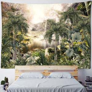 King Palm Landscape Plant Tapestry Natural Simple Psychedelic Tropical Wall Hanging Aesthetics Dormitory Home Decor