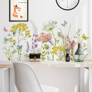 Flores de diente de león pintadas a mano para sala de estar, decoración de pared del dormitorio, muebles, calcomanías decorativas, pegatinas de planta para pared, murales artísticos DIY