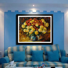 Cargar imagen en el visor de la galería, Hand-Painted Thick Bottle Flowers Oil Painting On Canvas,Modern Abstract Still Life Wall Art,Picture For Living Room,Home Decor