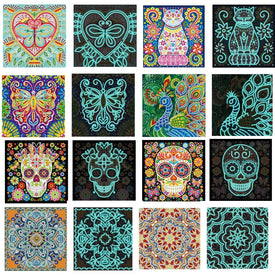 Kit de pintura de diamante 5D DIY, arte de taladro luminoso para adultos, pinturas de bordado de diamantes de imitación de cristal con diamante para decoración