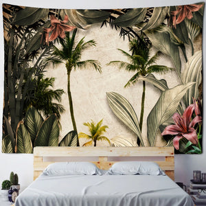 König Palm Landschaft Pflanze Wandteppich natürliche einfache psychedelische tropische Wandbehang Ästhetik Schlafsaal Home Decor