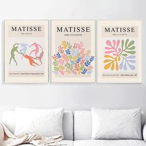 Abstract Matisse Girl Coral Colorful Leaf Nordic Posters And Prints Wall Art Canvas Painting Wall Pictures For Living Room Decor