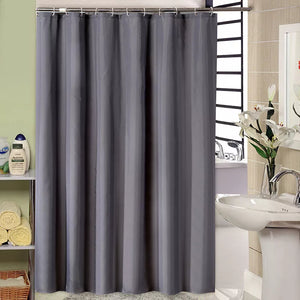 Modern Shower Curtains Thickened Dark Gray Waterproof Fabric Solid Color Bath Curtain for Bathroom Bathtub Large Wide Bathing