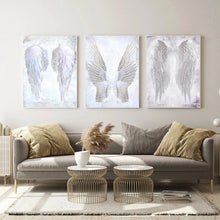 Carica l&#39;immagine nel visualizzatore della Galleria, Modern White Angel Wings Feather Wall Art Stampe su tela Dipinti sulla parete Immagine per soggiorno Poster e stampe Senza cornice