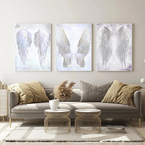 Modern White Angel Wings Feather Wall Art Stampe su tela Dipinti sulla parete Immagine per soggiorno Poster e stampe Senza cornice