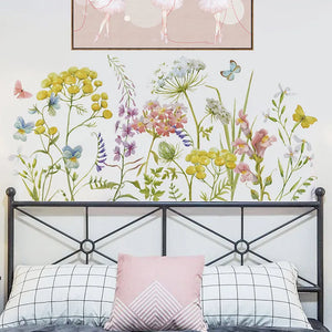 Flores de diente de león pintadas a mano para sala de estar, decoración de pared del dormitorio, muebles, calcomanías decorativas, pegatinas de planta para pared, murales artísticos DIY