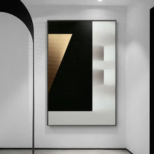 Carica l&#39;immagine nel visualizzatore della Galleria, Moderno astratto geometrico Wall Art Canvas Painting Nero Bianco Stile industriale Stampa poster Immagini a parete per la decorazione del soggiorno