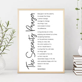 La preghiera della serenità Versetto della Bibbia Citazione Poster Christian Wall Art Stampa su tela Scrittura Pittura Camera da letto Soggiorno Decorazione della parete