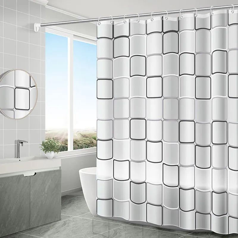 Bathroom Shower Curtain 3D Waterproof Hook Mildew Proof PEVA Curtains Bath Curtain Home Environmental Toilet Door Curtain