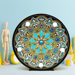 HUACAN Pittura diamante 5D Lampada LED Mandala Ricamo Mosaico Kit Decorazioni natalizie per regalo domestico