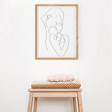 Load image into Gallery viewer, Family Portrait Mom Dad Baby Art Line Drawing Posters Abstract Minimalist Wall Canvas Print Painting Nursery Decorative Pictures