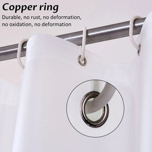 Cortina de ducha impermeable, cortina de baño blanca transparente de Color puro, transparente con gancho para decoración del hogar