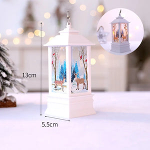 Nuevo farol de Navidad anciano muñeco de nieve alce candelabro colgante Retro decoración de árbol de Navidad regalo de Navidad decoración del hogar