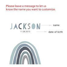 Carica l&#39;immagine nel visualizzatore della Galleria, Nome personalizzato del bambino Data di nascita Arcobaleno Nursery Wall Art Canvas Painting Poster Stampa immagini Regalo per la cameretta del bambino Home Decor