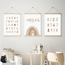 Carica l&#39;immagine nel visualizzatore della Galleria, Nome personalizzato del bambino Data di nascita Arcobaleno Nursery Wall Art Canvas Painting Poster Stampa immagini Regalo per la cameretta del bambino Home Decor