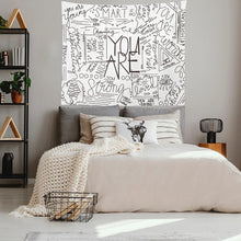 Cargar imagen en el visor de la galería, Tapices estampados sencillos y combinados con letras en blanco y negro, decoración para el hogar y la sala de estar, outlet de fábrica