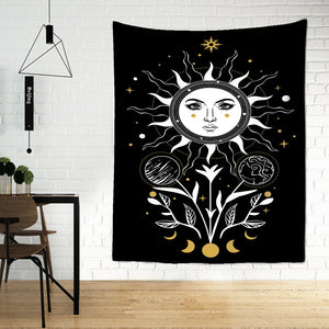 Cat Mysterious Divination Witchcraft Tapestry Wall Hanging Tapestries Baphomet Occult Home Wall Black Cool Decor Cat Coven