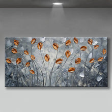 Cargar imagen en el visor de la galería, Frameless Hand-painted Abstract Oil Painting modern Thick oil Knife white flowers on Canvas Pictures wall Art  Home Decor