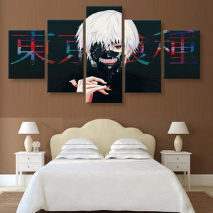 5 pezzi di tela Tokyo Ghoul Anime Wall Art Canvas Painting HD Stampa Wall Art per soggiorno Pittura Home Decor