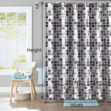 Carica l&#39;immagine nel visualizzatore della Galleria, Moderno mosaico plaid tenda da bagno tessuto tessuto ispessito tenda da doccia impermeabile tende da bagno con ganci decorazioni per la casa