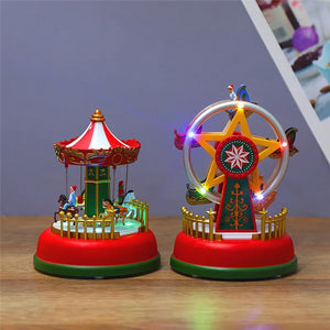 Merry-Go-Round Music Boxes With Light Wind Roundabout Carousel Musical Box Kid Birthday Christmas Gift Baby Room Home Decor