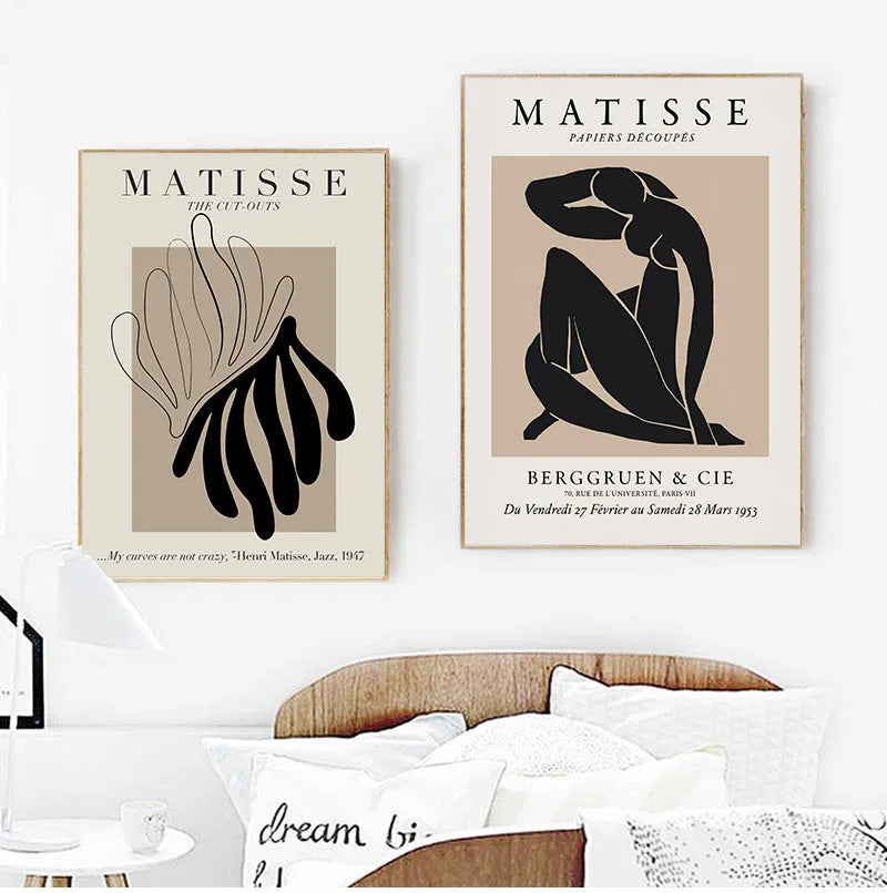 Pintura abstracta de Henri Matisse, ilustración minimalista, arte de pared, impresiones en lienzo, cuadros de pared Vintage Beige, decoración del hogar