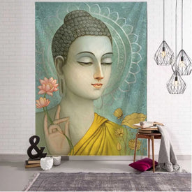 Arazzo indiano Buddha meditazione psichedelico decorazione per la casa appeso a parete hippie bohémien mandala estetica decorazione della stanza
