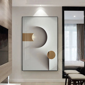 Moderno astratto geometrico Wall Art Canvas Painting Nero Bianco Stile industriale Stampa poster Immagini a parete per la decorazione del soggiorno