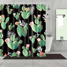 Carica l&#39;immagine nel visualizzatore della Galleria, Tenda da bagno tropicale pianta di cactus ananas tende da doccia tenda da bagno Cortina Ducha Frabic tenda da bagno in poliestere impermeabile