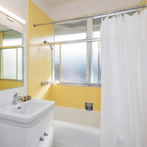 Wasserdichter Duschvorhang, reine Farbe, transparent, weiß, Badezimmervorhang, durchsichtig, mit Haken für Heimdekoration