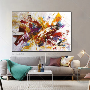 Pintura con cuchillo de alta calidad, pintura al óleo grande abstracta moderna, lienzo de pared para oficina y sala de estar, arte de Graffiti decorativo hecho a mano