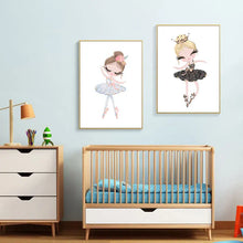 Load image into Gallery viewer, Nordic Ballet Princess Nursery Poster Unicorn Wall Art Canvas Painting Swan Wall Pictures For Children Room Kid Cuadros Decor