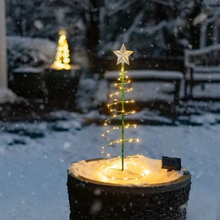 Carica l&#39;immagine nel visualizzatore della Galleria, Lampada solare da giardino per albero di Natale con supporto per lampada da terra a LED da giardino String Saterproof IP65 Lanterna a stella Luce decorativa