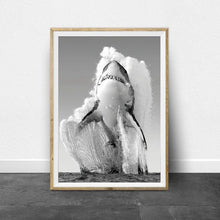 Cargar imagen en el visor de la galería, Gran tiburón blanco, carteles e impresiones en blanco y negro, cuadro sobre lienzo para pared natural monocromático, imágenes para decoración del hogar y la sala de estar