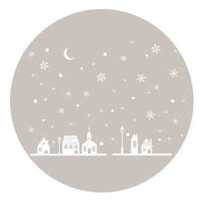 Snowy Night Village Electrostatic Sticker Window Glass Christmas Wall Stickers Home Decals Decoration New Year Art Wallpaper