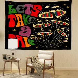 Psychedelischer Pilz Wandteppich Wandbehang Böhmische Hexerei Mädchen Schlafsaal Ästhetik Zimmer Home Decor