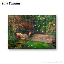 Poster vintage, pittura a olio antica, copia di Ofelia, John Everett Millais, poster e stampe, stampe su tela, decorazioni per la casa