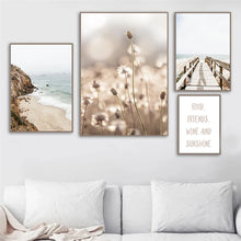 Cargar imagen en el visor de la galería, Imagen de paisaje de hierba y flores, decoración del hogar, cuadro sobre lienzo para pared, póster de paisaje natural nórdico e impresión para diseño para el salón