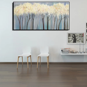 100% Handmade Abstract oil painting beautiful trees scenery home decoration wall art hanging picture for living room no framed