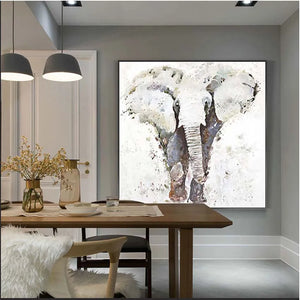 Abstarct animal elephant pure hand drawn acrylic oil painting on canvas home decoration wall art picture for living room sofa