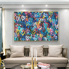 Carica l&#39;immagine nel visualizzatore della Galleria, Love Hearts Graffiti Banksy Wall Art Canvas Painting Poster e stampe Immagini murali astratte per la decorazione del soggiorno