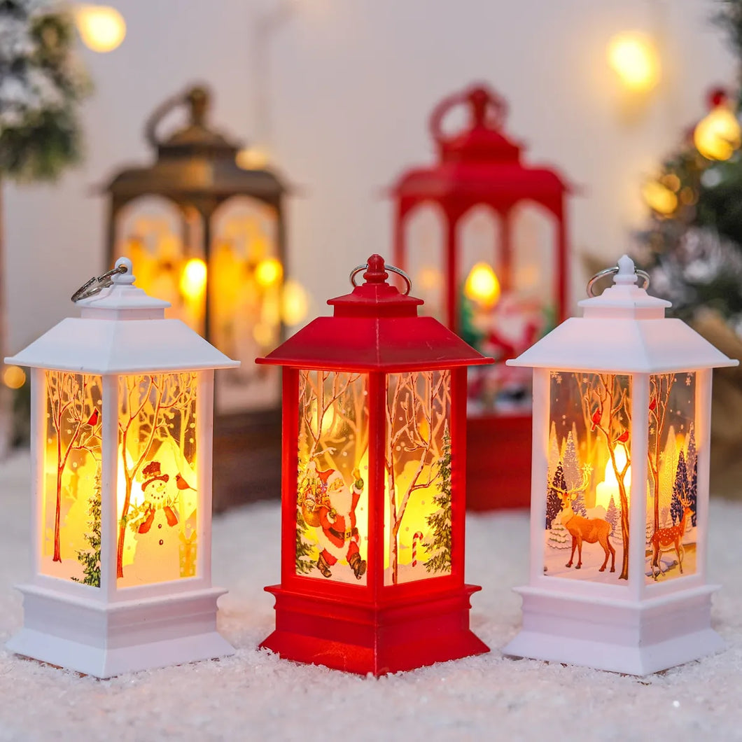 Linterna navideña con adornos navideños para el hogar, Adornos de árbol de Navidad, regalos de Navidad, Año Nuevo 2023, 2024