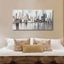 Carica l&#39;immagine nel visualizzatore della Galleria, Mintura New York Skyline Cityscape Architecture Abstract Art Handmade Oil Painting On Canvas,Wall Picture Modern,Home Decoration