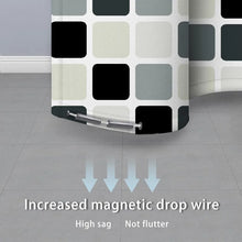 Carica l&#39;immagine nel visualizzatore della Galleria, Moderno mosaico plaid tenda da bagno tessuto tessuto ispessito tenda da doccia impermeabile tende da bagno con ganci decorazioni per la casa