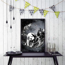Загрузите изображение в программу просмотра галереи, Мультфильм Манж Хэллоуин Рождество аниме Джек и Салли Холст Картина Плакат Настенная картина Гостиная Домашний Декор Куадрос
