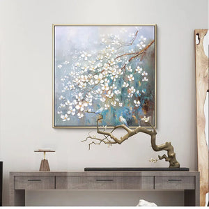 Beaautiful Plum blossom flowers picture pure handmade acrylic oil painting on canvas for living room sofa bedroom no framed