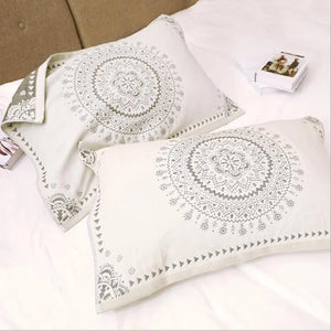 Housse d'oreiller en coton, serviette à quatre couches de gaze, taie d'oreiller épaisse de style indien pour adulte, oreiller de lit 50x75cm