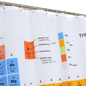 Chemischer Periodensystem-Streifen-Polyester, 1,8 m langer Stoff, beschwerter Duschvorhang, Big Bang Theory, Sheldon, gleicher Vorhang