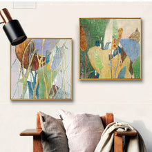 Carica l&#39;immagine nel visualizzatore della Galleria, Modern abstract Hand painted oil painting on canvas wall art pictures home decoration 2 pieces for living room bedroom no framed